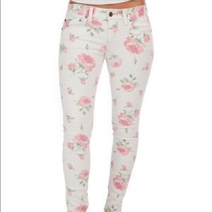 Free People Floral Rose Jean Denim Pants